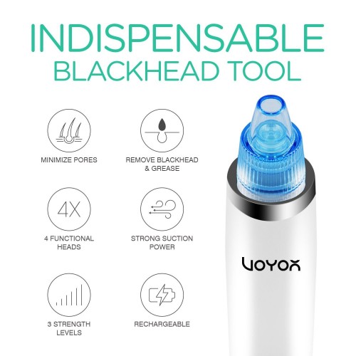4-in-1 Digital Display Blackhead Remover with Powerful Vacuum Suction, 3 Adjustable Strength Levels And 4 Functional Heads